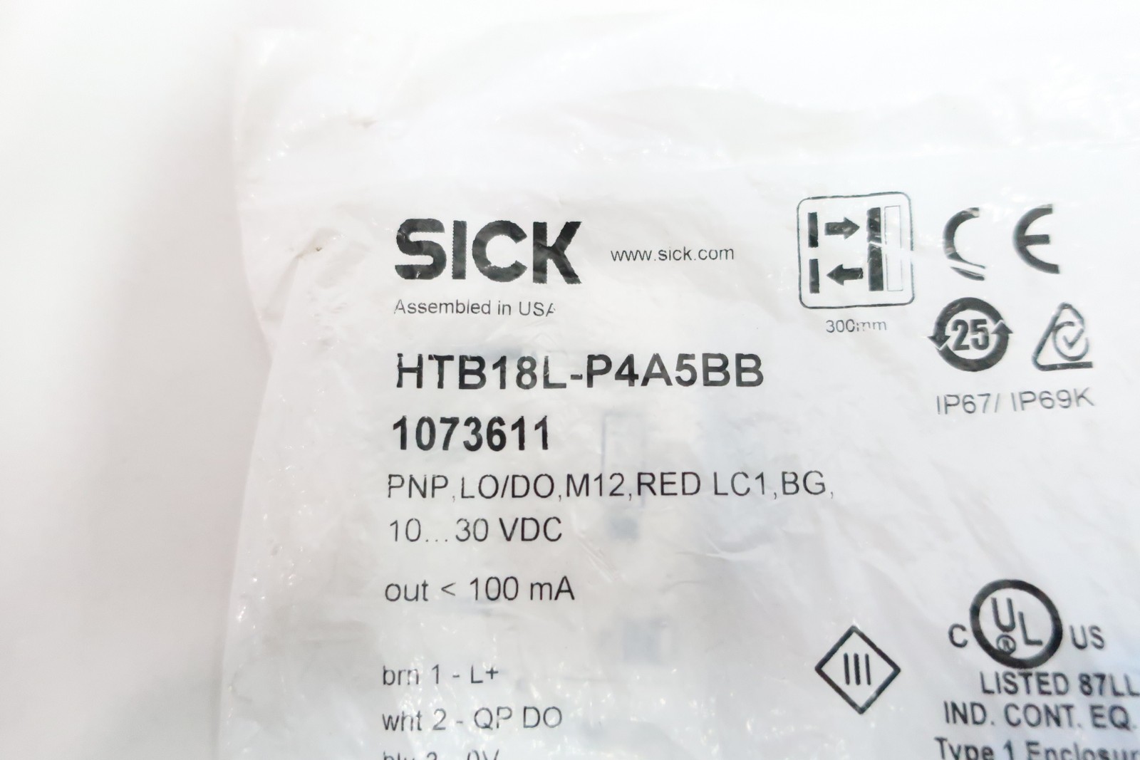 Sick HTB18L-P4A5BB Photoelectric Sensor 10-30v-dc