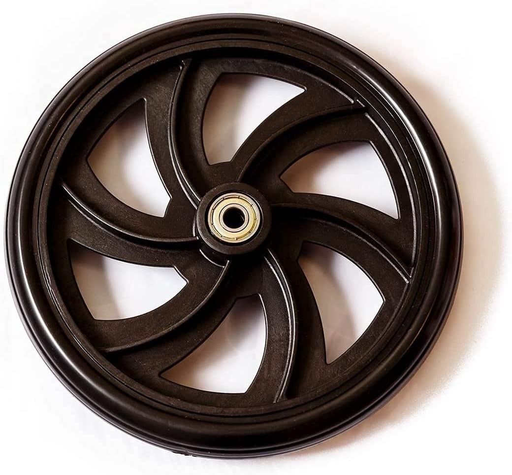 7.5 Inch Rear Wheel Replacement For Walker Rollator Black 1 Piece Solid Tire NEW