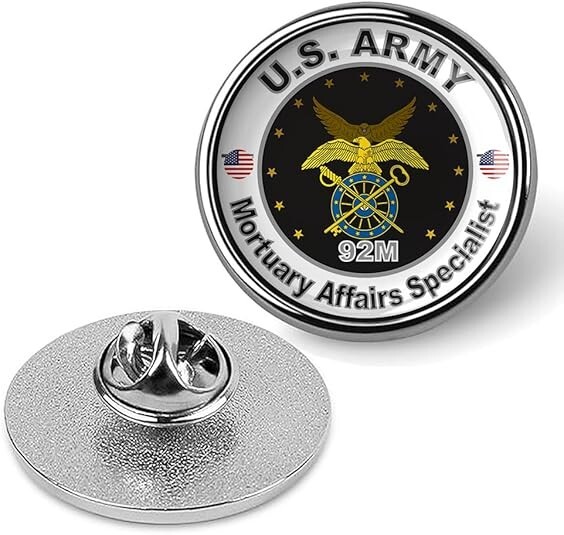 United States Army Mortuary Affairs Specialist Tie Suit Shirt Lapel Pin - Silver