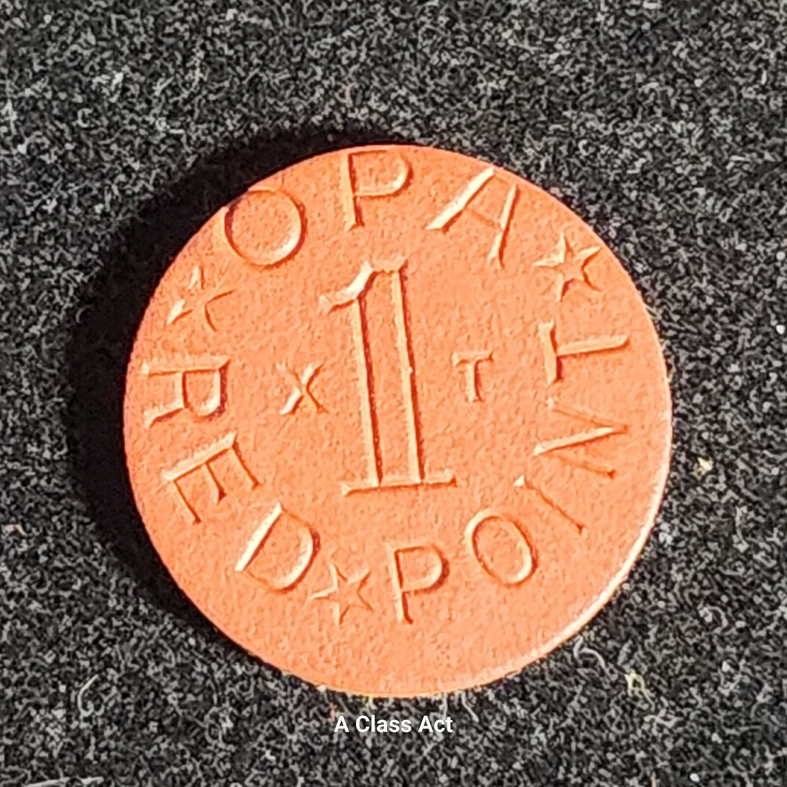 WWII OPA Red Point Token OFF-CENTER ERROR - XT Letter Combination. T6298