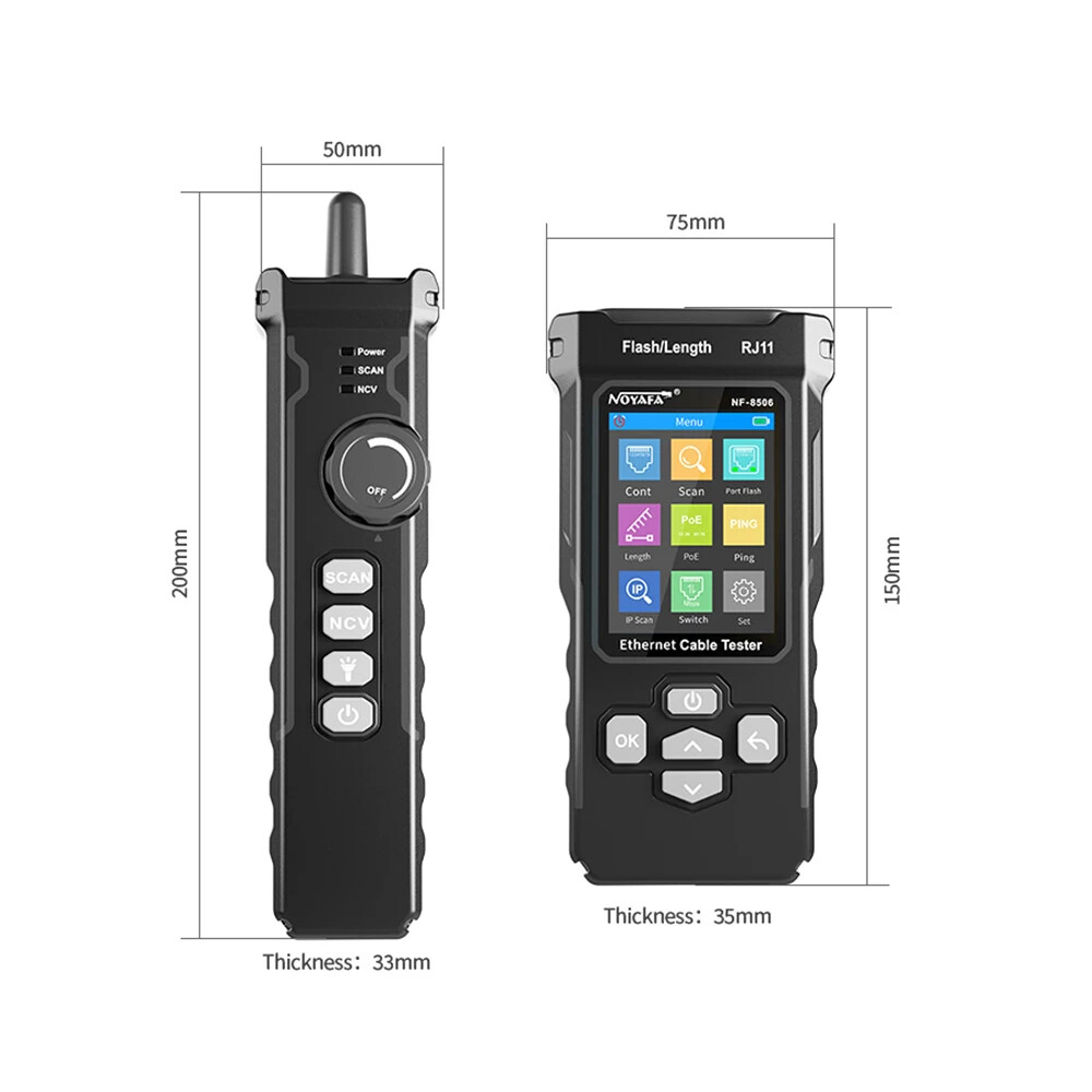 Pro Network Cable Tester PING test/IP scan/Poe Measure Length Wiremap Tester