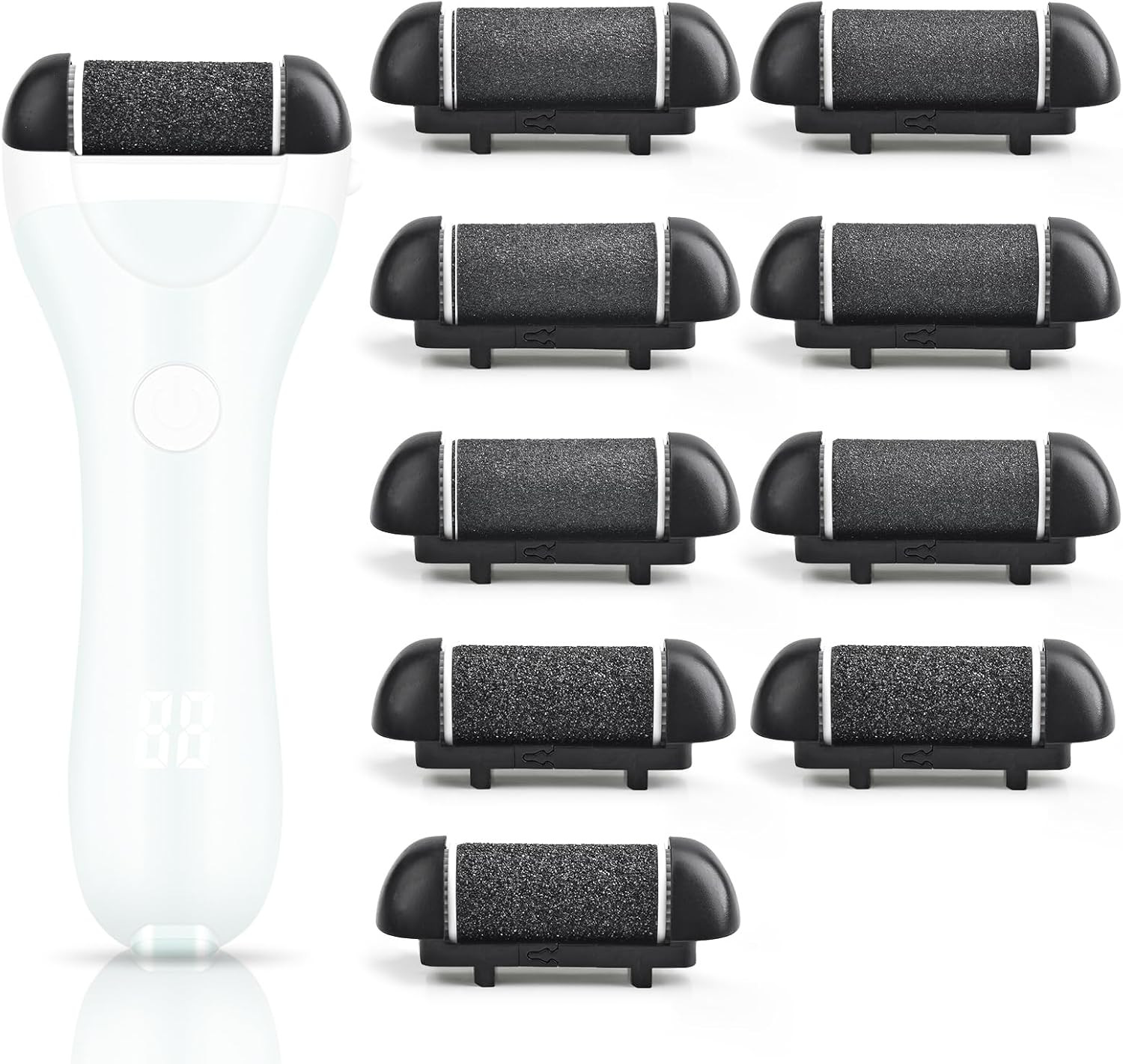 9 Pack Replacement Roller Heads for Electric Foot Callus Remover Refills Coarse