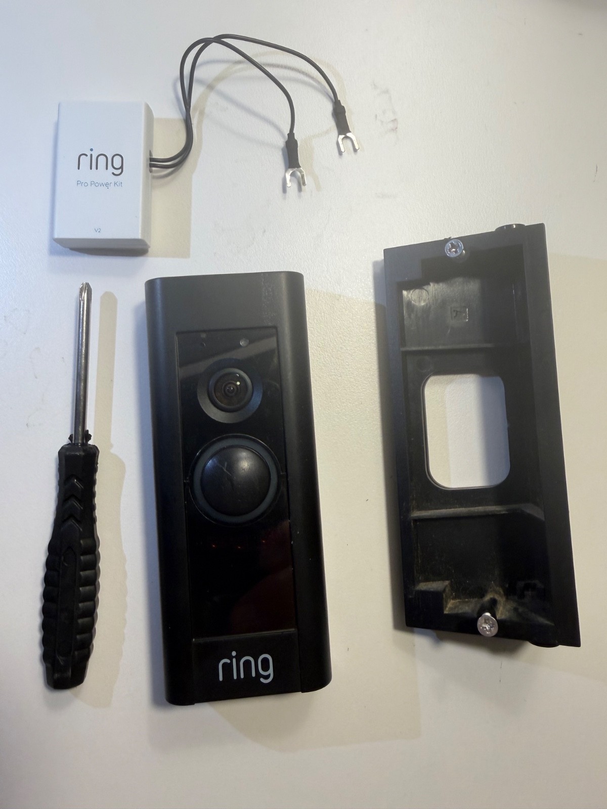 Ring Wired Doorbell Pro Video Camera  & Corner Bracket- Hardwired to 18-24 vdc