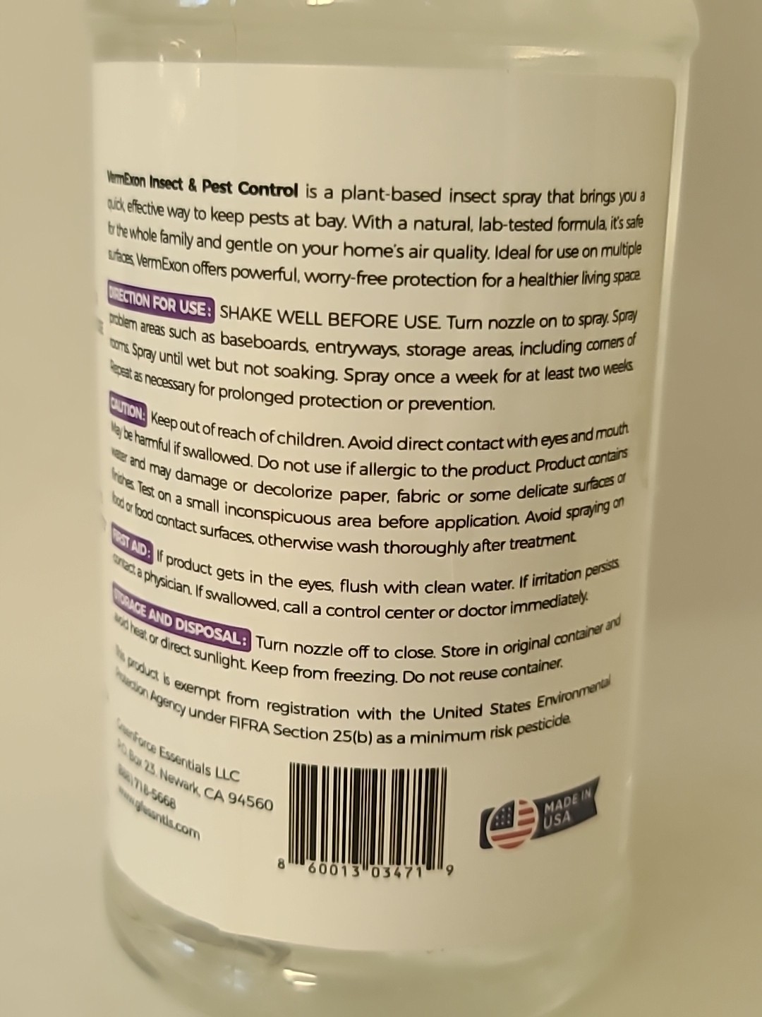 PEPPERMINT OIL Insect & Pest Control Spray – 16Oz NATURAL PLANT-BASED Bug Killer