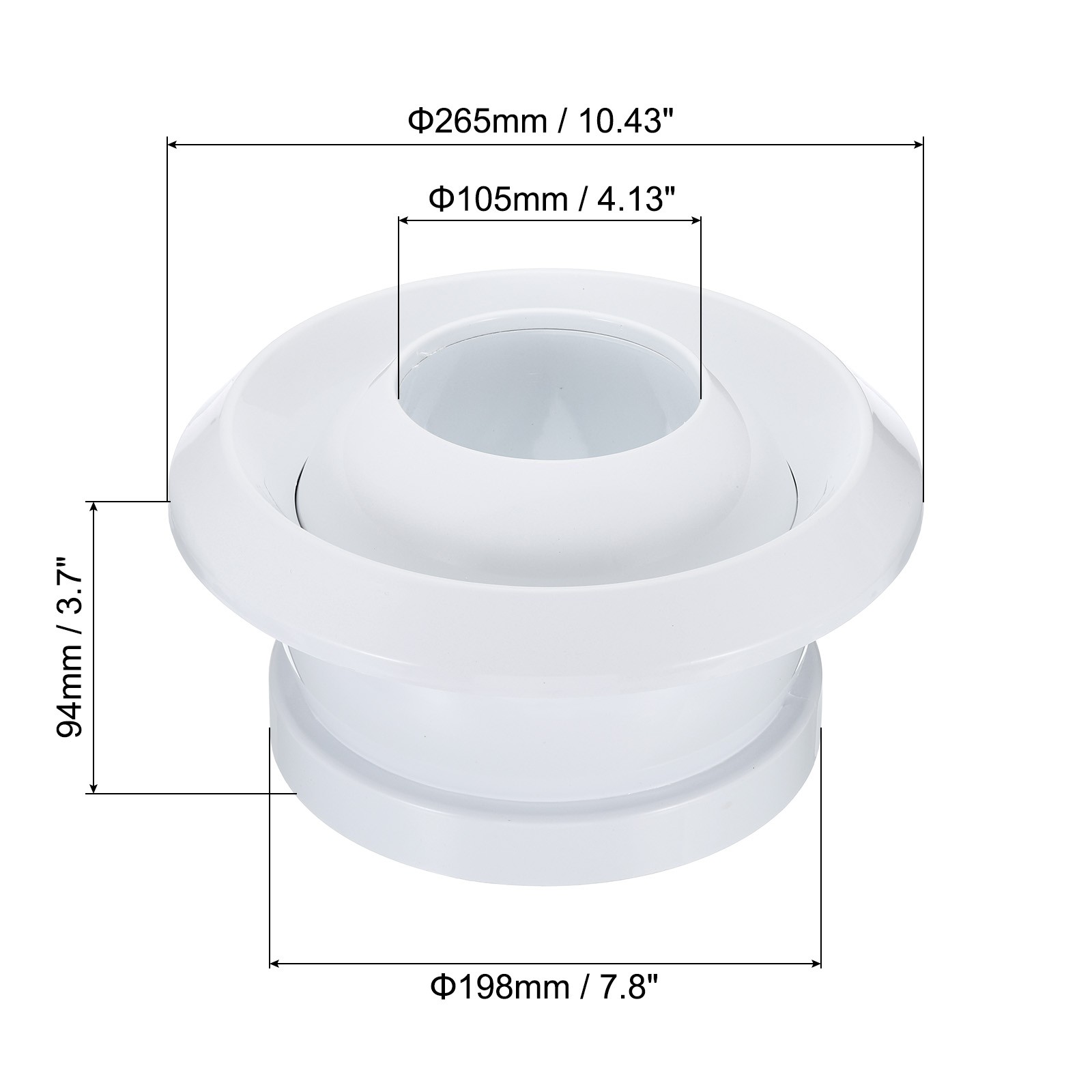 8" Round Air Vent Adjustable Ball Jet Nozzle Diffuser Ceiling ABS Soffit