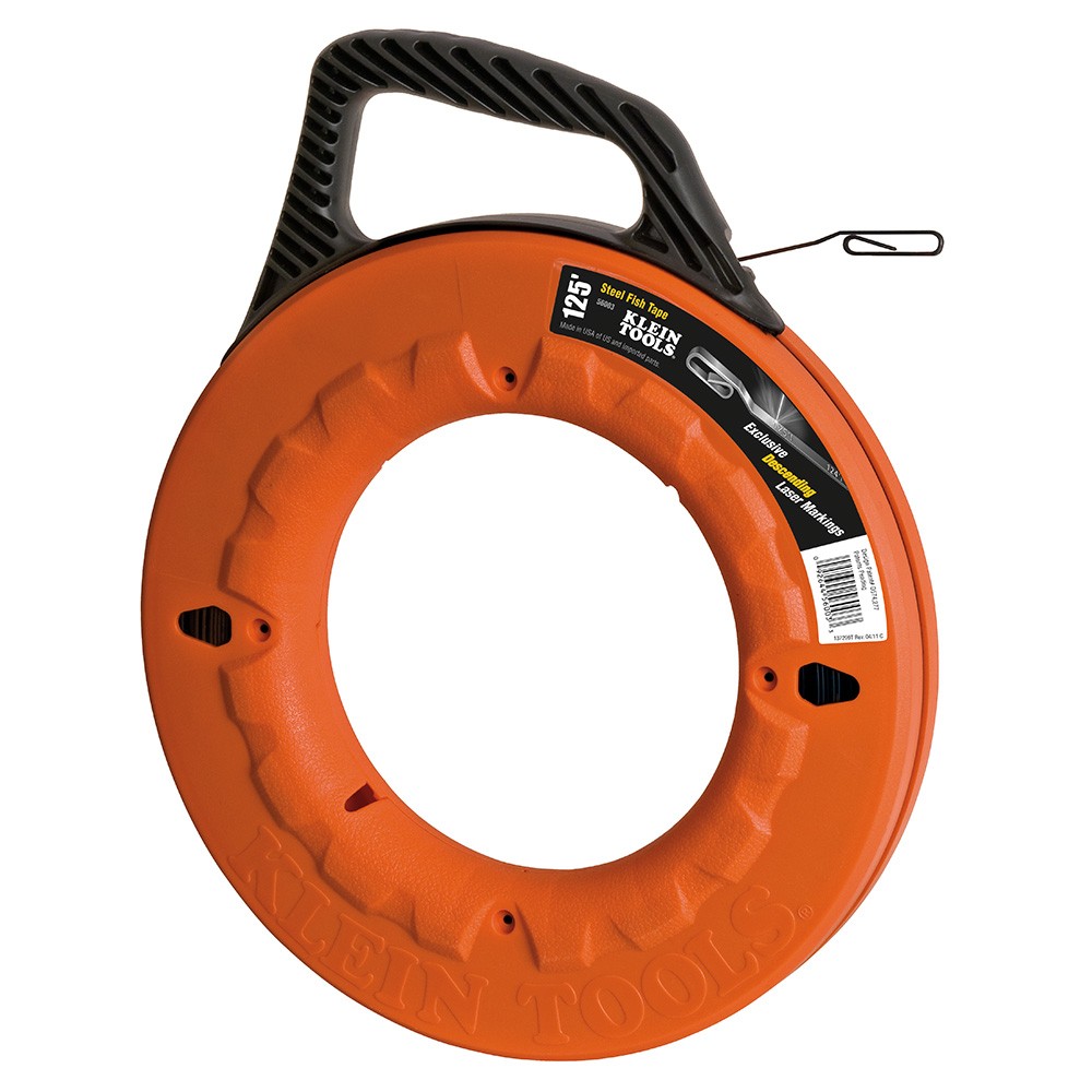 KLEIN 56003 1/8-Inch Wide Steel Fish Tape 125-Foot