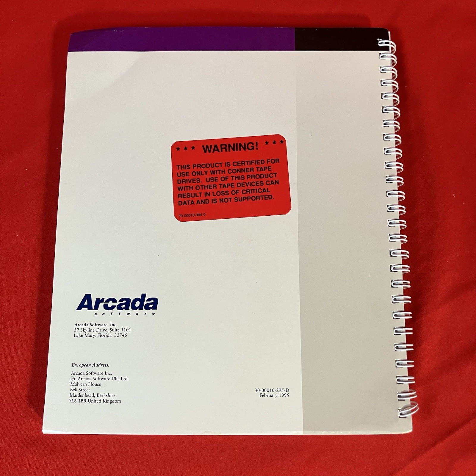 1994 Connor Workstation Backup For Netware By Arcada Backup Software Exec 3.1 #1