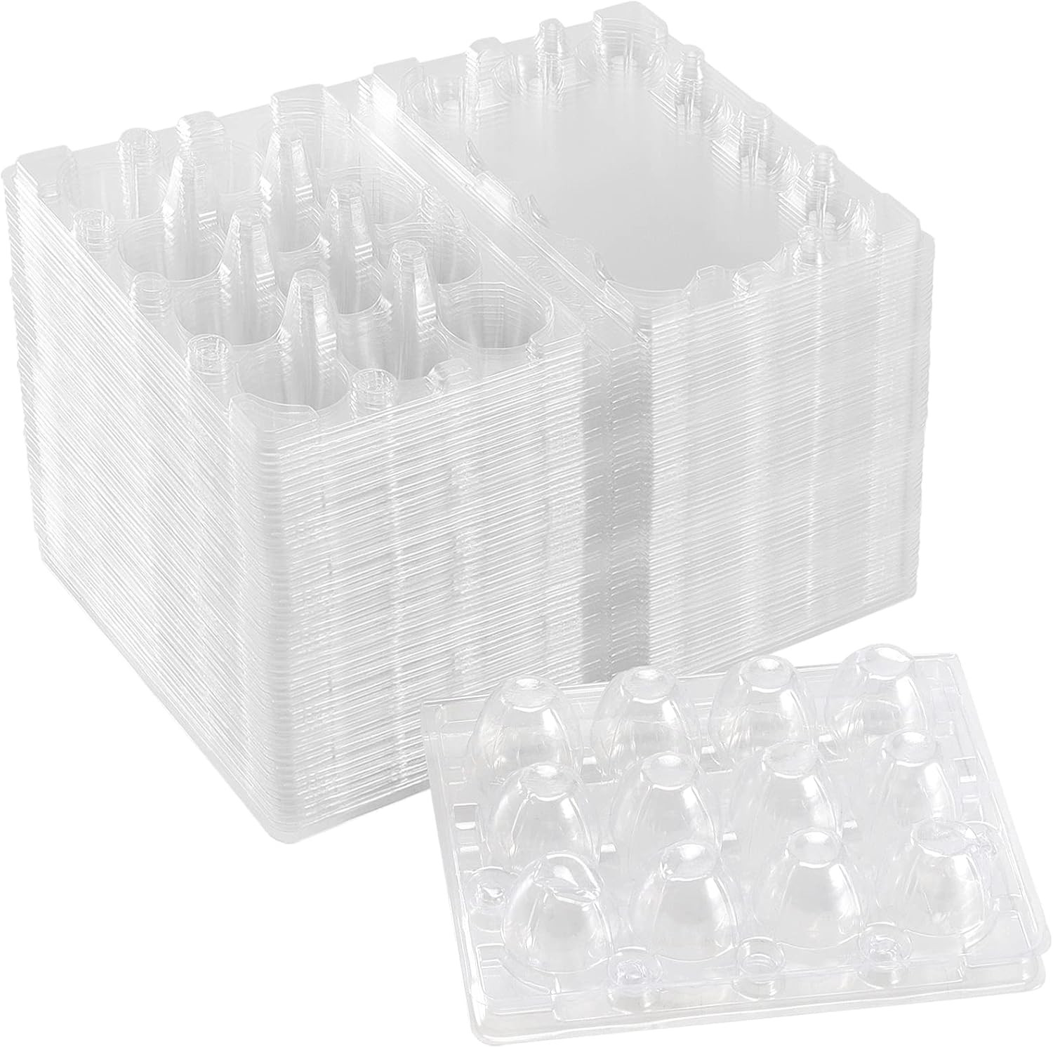 100 Pack 12 Grids Quail Egg Cartons, Plastic Quail Eggs Holders, Small Trays Sta