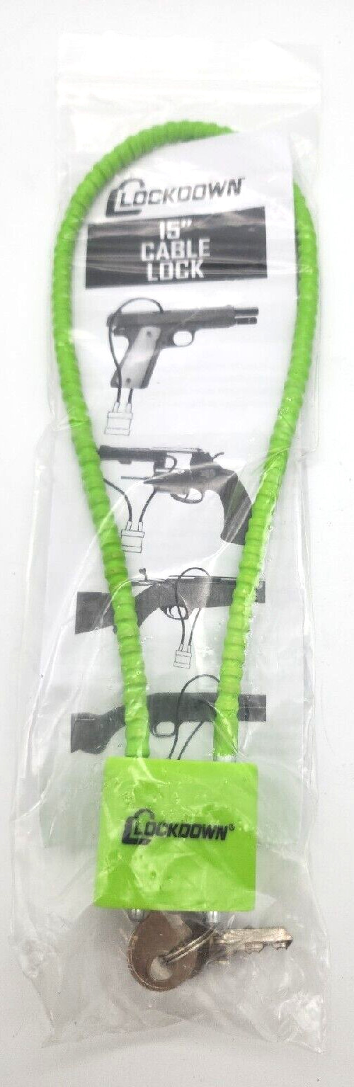 Firearm Handgun Rifle Shotgun Gun Cable Lock 15" Lockdown Brand New Lock