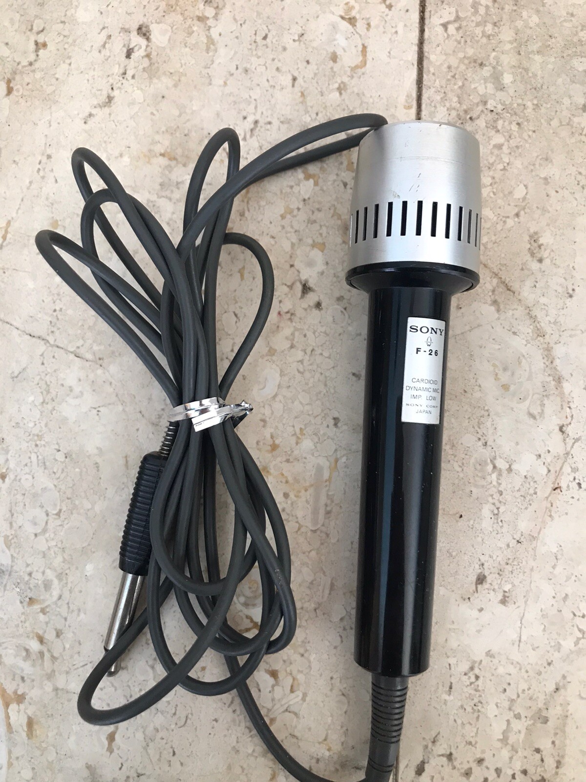 Sony Microphone F-26 Cartoid Dynamic Mic For Dictation