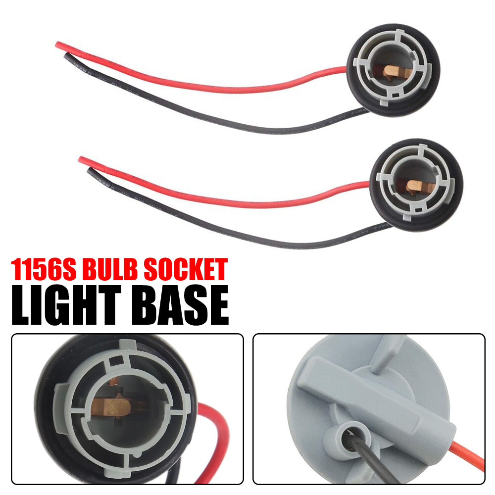 2x Universal Pigtail Wire Female Socket 1156 S Two Harness Back Up Reverse Light