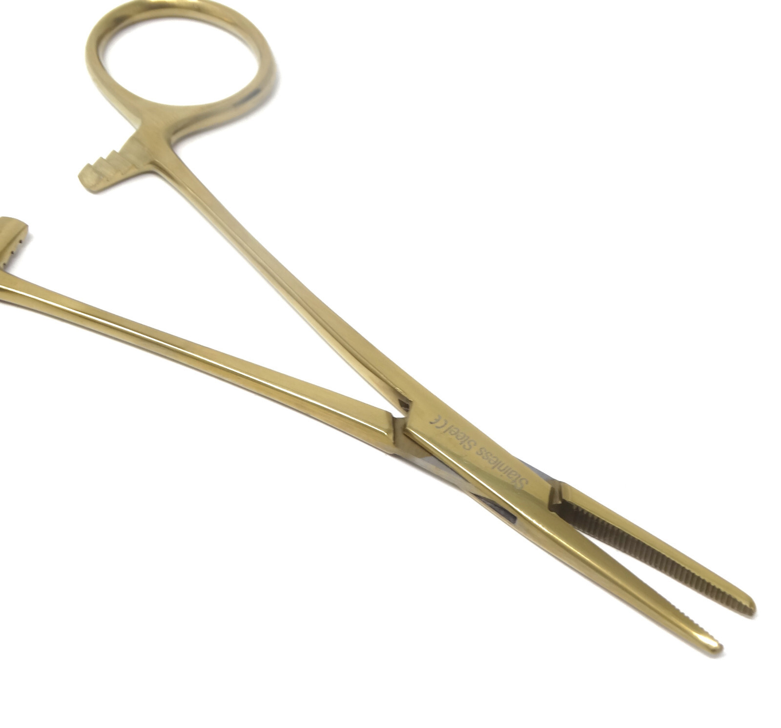 MOSQUITO LOCKING HEMOSTAT FORCEPS 5" Straight SURGICAL INSTRUMENTS (Full Gold)