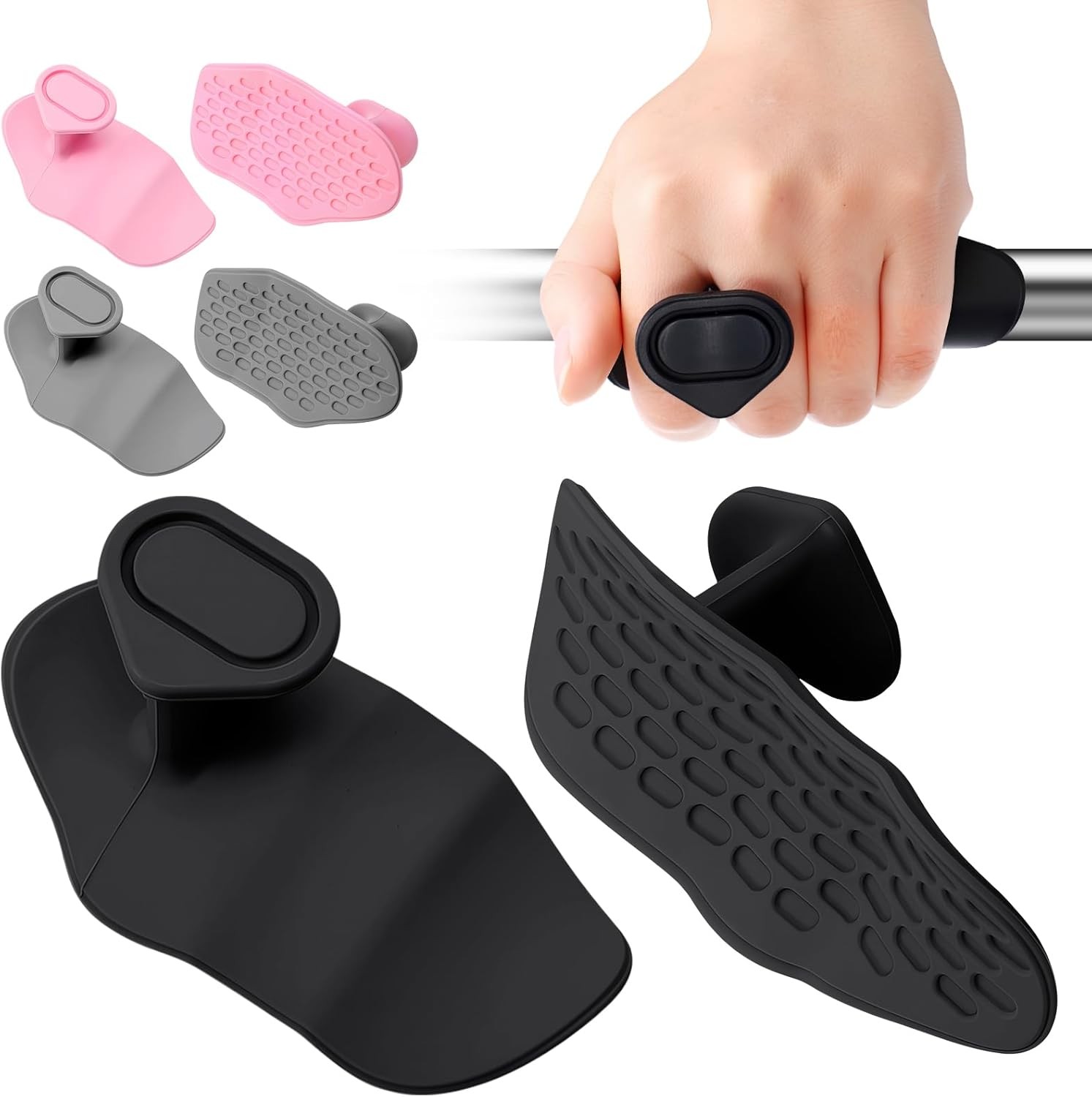 Anti-Slip Workout Grips, 6Pcs Ergonomic Rubber Hand Protector Gloves for Strengt