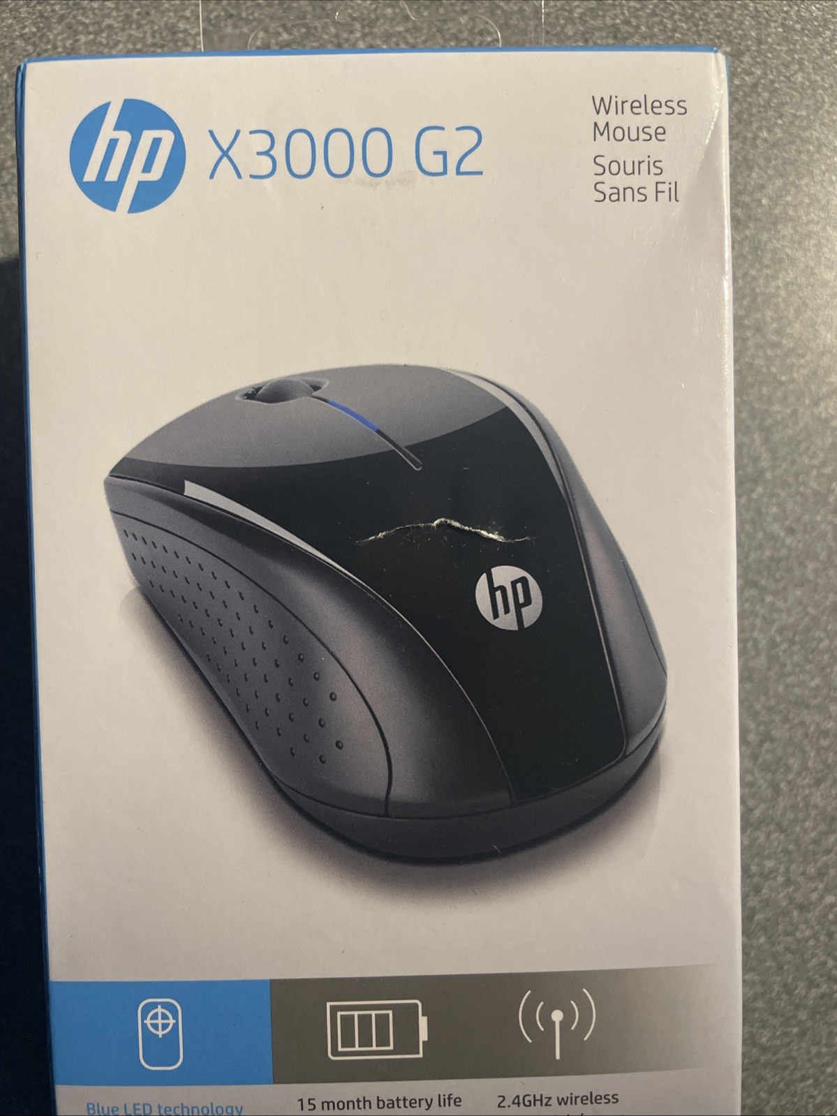 HP X3000 G2 WIRELESS MOUSE BLUE LED 2.4GHz WIRELESS (28Y30AA) NEW SEALED