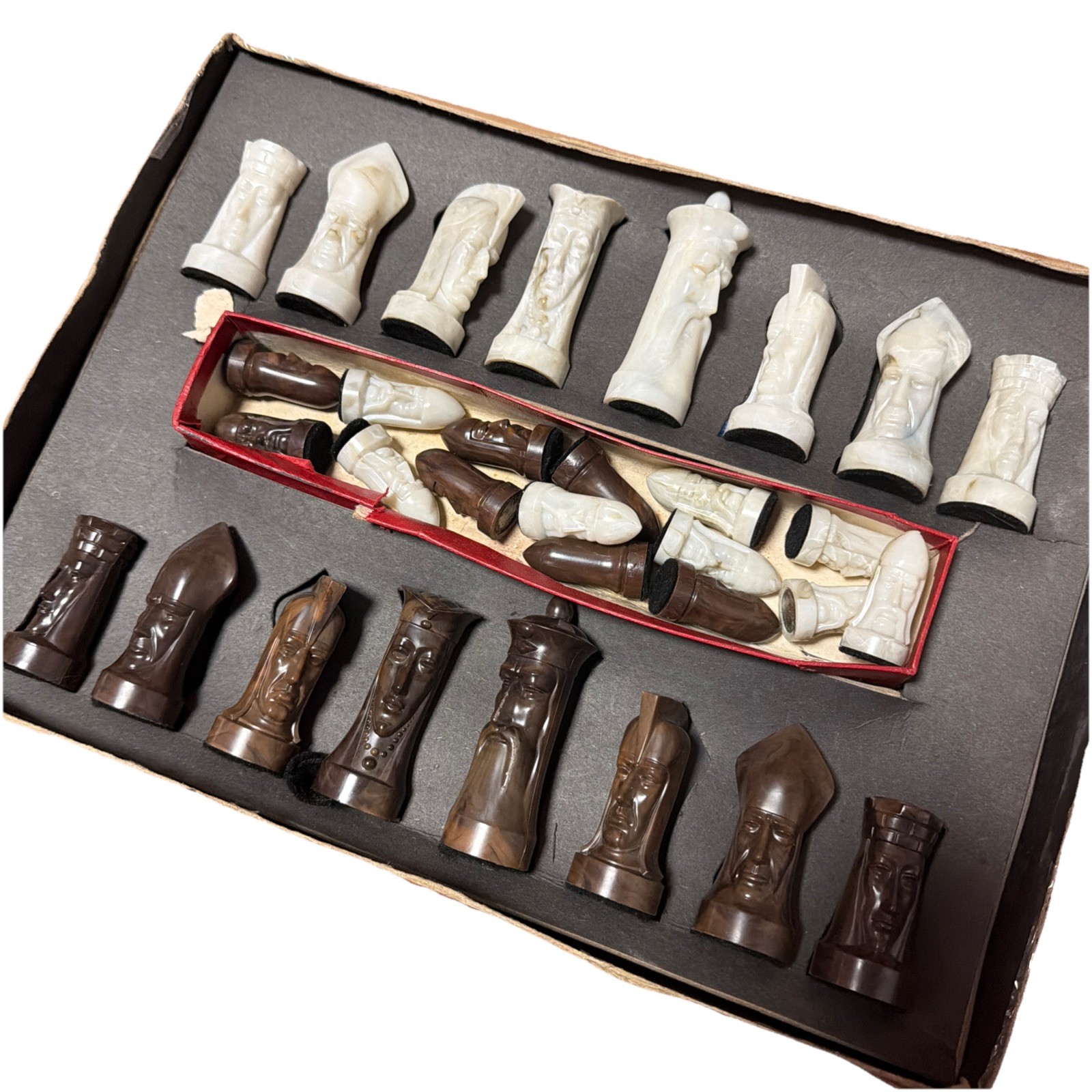 Vtg 1961 SCULPTURED CHESS by GANINE - No. 1475 SALON Ed. - PICK A PIECE!!