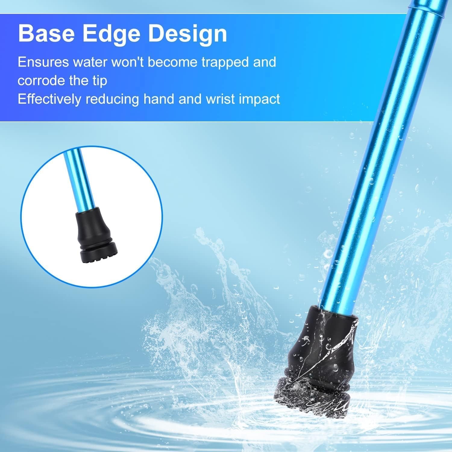 Rubber Cane Tips (8 Pack), Non-Slip Quad Cane Tip 5/8 Inch Replacem...