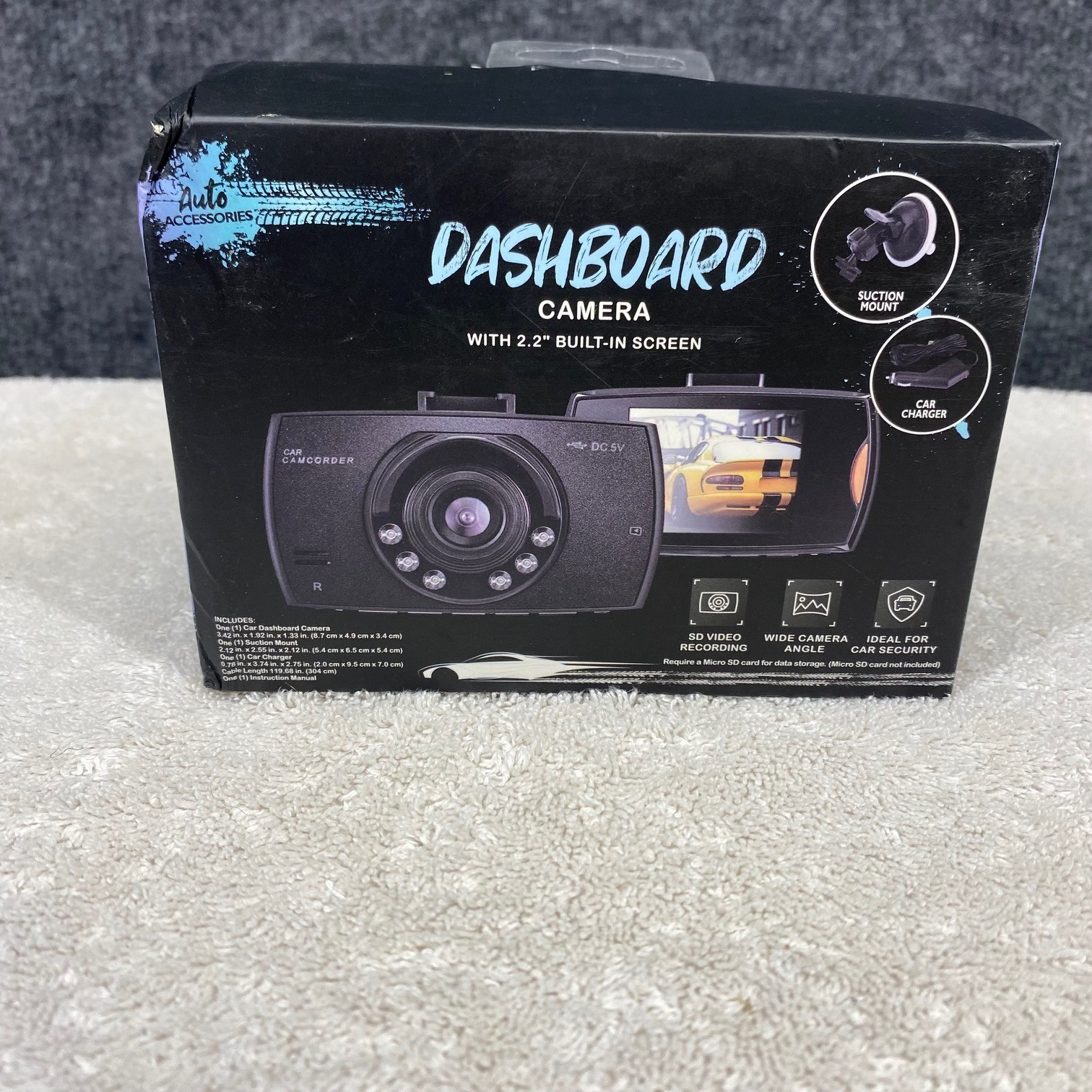 Auto Accessories Dashboard Camera 2.2 Inch Screen Night Vision AB-0052 Black