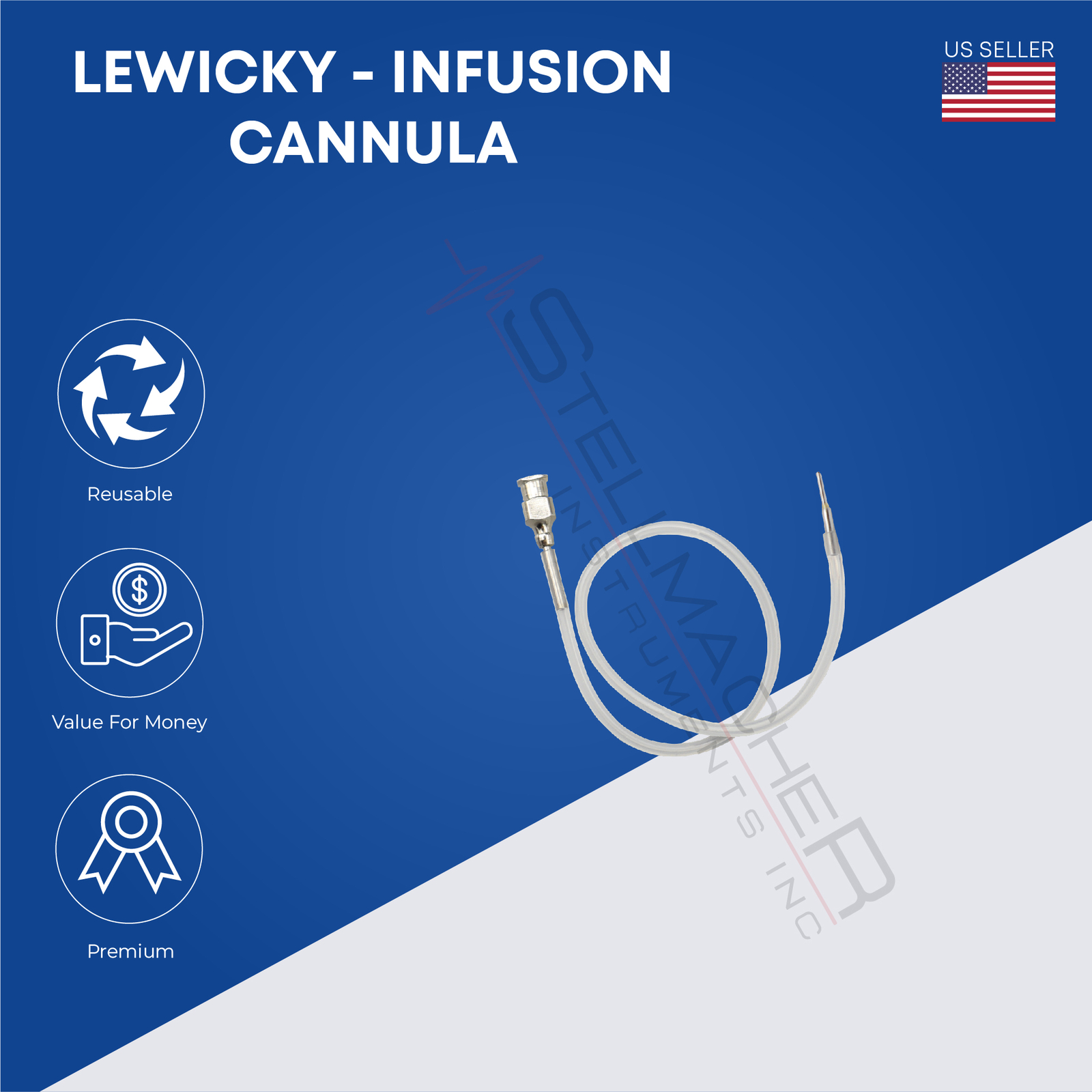 Lewicky Infusion Cannula 19g Premium Surgical Ophthalmic Instruments