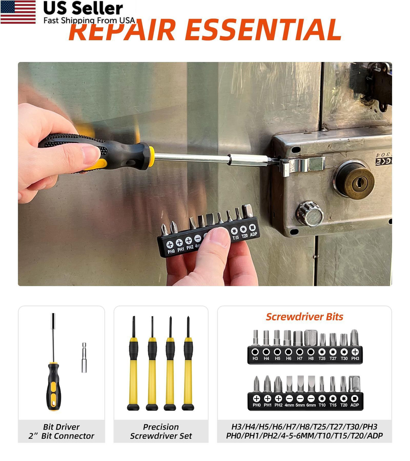 DIFFLIFE 40-Piece Tool Set - General Household Hand Kit with Plastic...