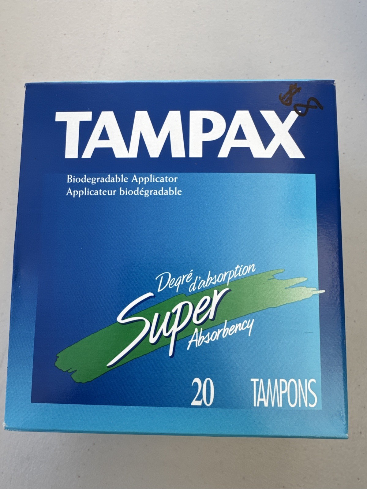 Vintage 1998  Tampax Tampons 20 Count Flushable Applicator Super Movie Prop