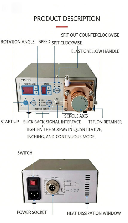 TP-50 Peristaltic Glue Dispenser 220V Liquid Glue Machine