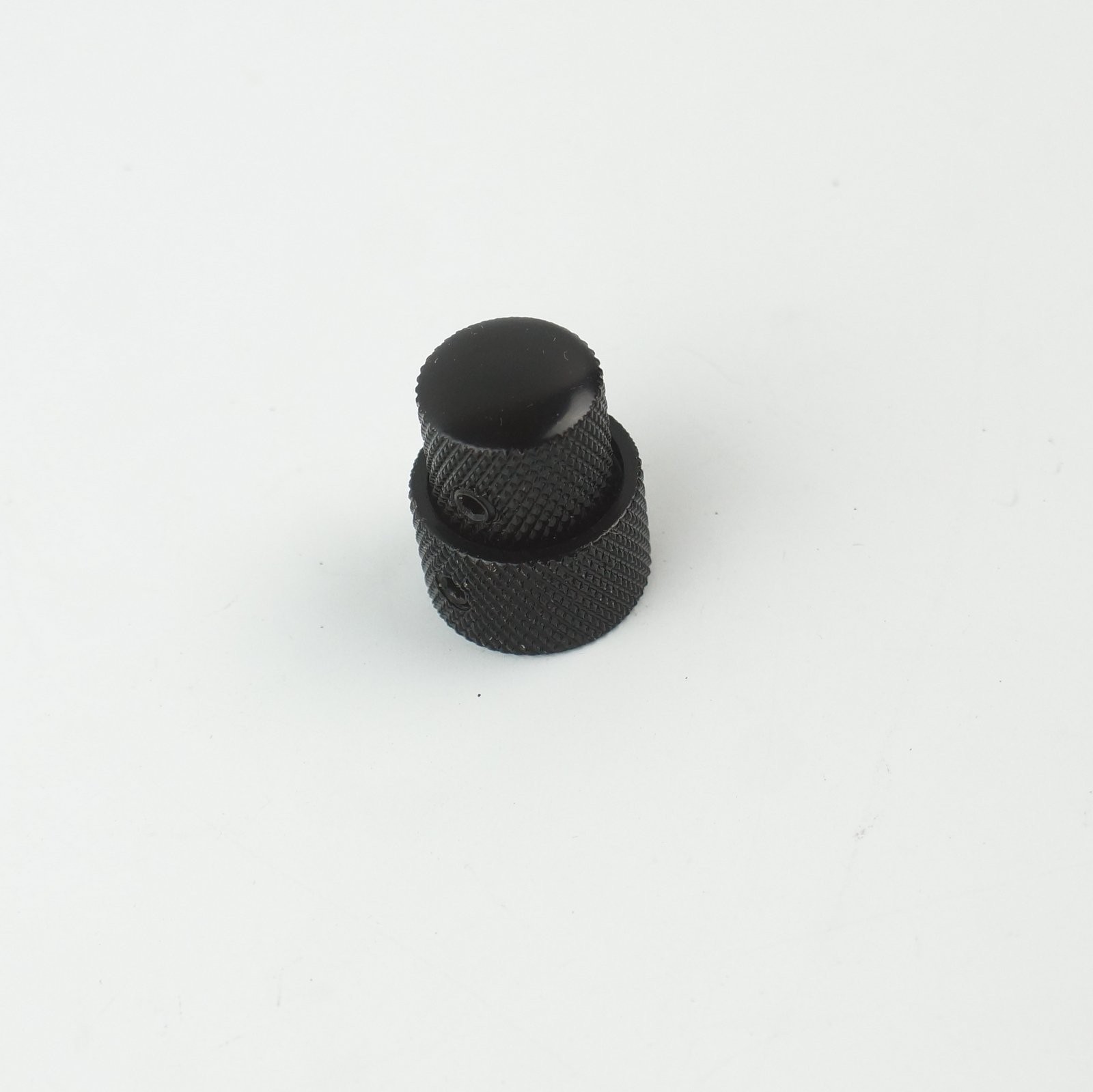 Set Dual Concentric Stacked Control Knobs for Electric Guitar or Bass, Black