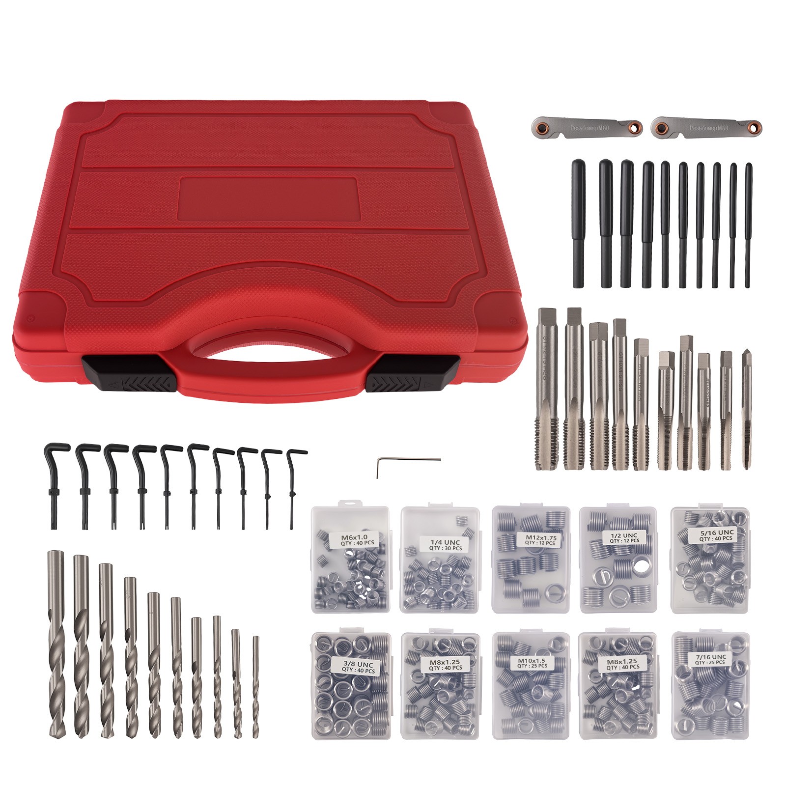 338* Automotive Engine Thread Repair Kit SAE Metric Strip Tool Set