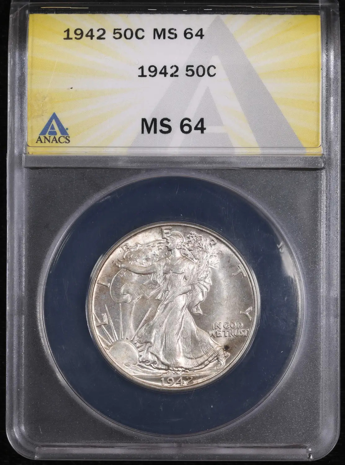 1942 ANACS MS64 Walking Liberty Half Dollar