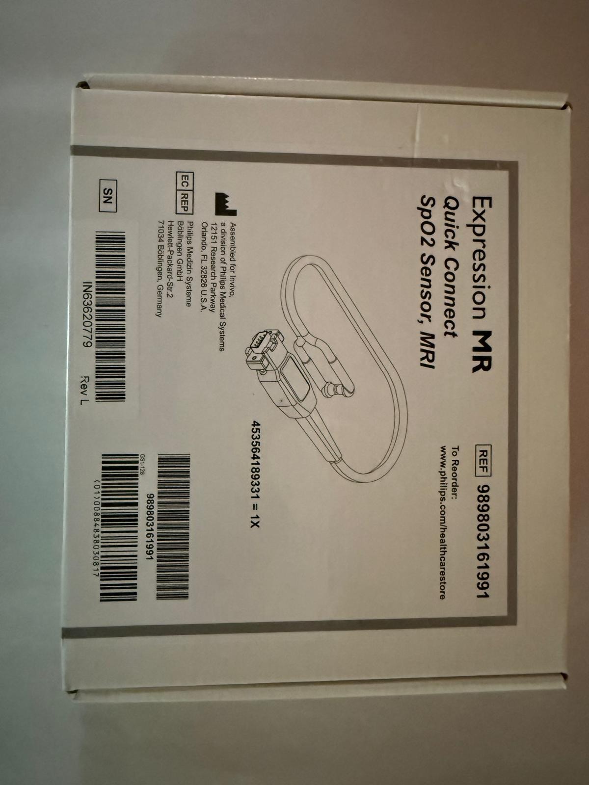 NEW Philips MR Patient Care Quick Connect SpO2 Sensor 989803161991 MRI OEM