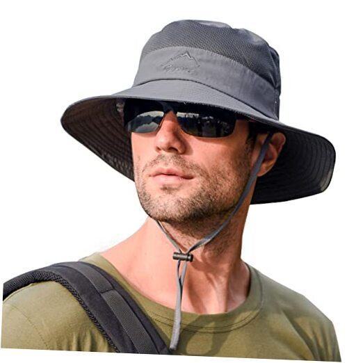 Sun Hats for Men Women Fishing Hat UPF 50+ Breathable Wide 1 1pack-dark Grey
