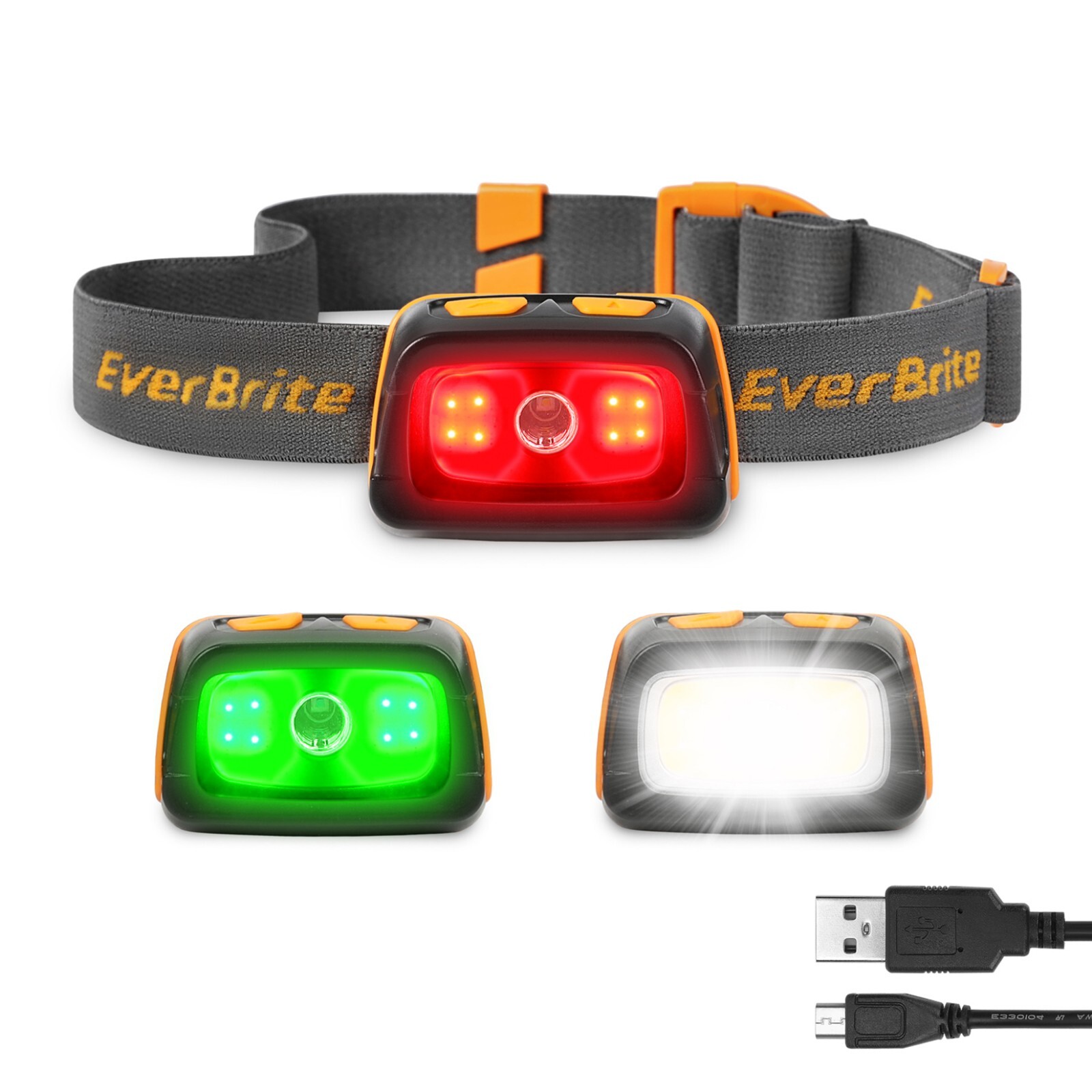 EverBrite Rechargeable Headlamp Multi-color 7 Lighting Modes w/Memory Function