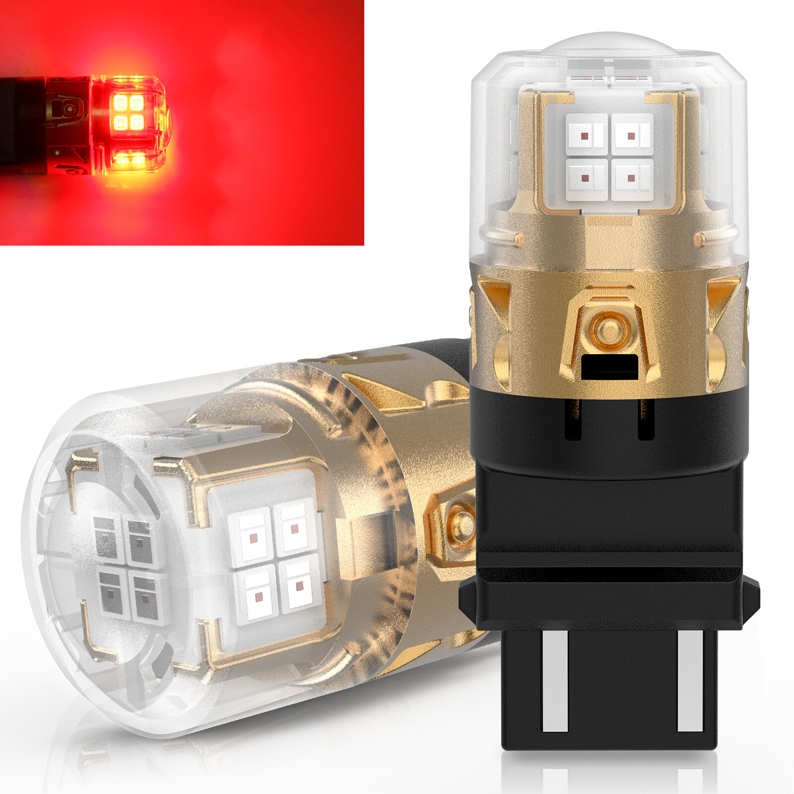 LASFIT 3157 3156 4157 4057 LED Red Brake Tail Light Rear Turn Signal Stop Bulbs