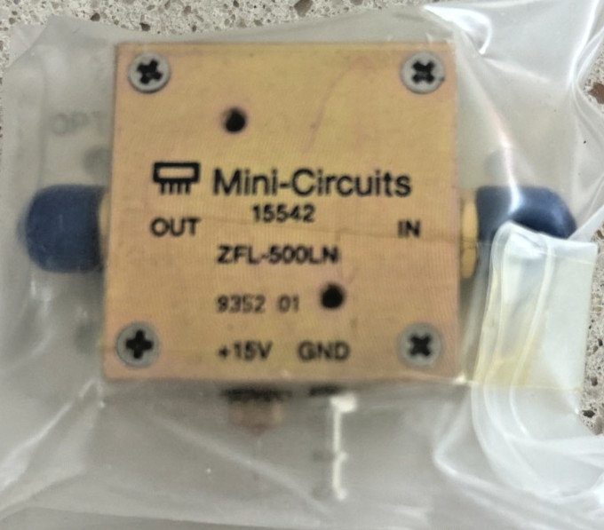 Mini Circuits ZFL-500LN RF Amplifier 15542 +15V  24dB gain Low Noise SMA