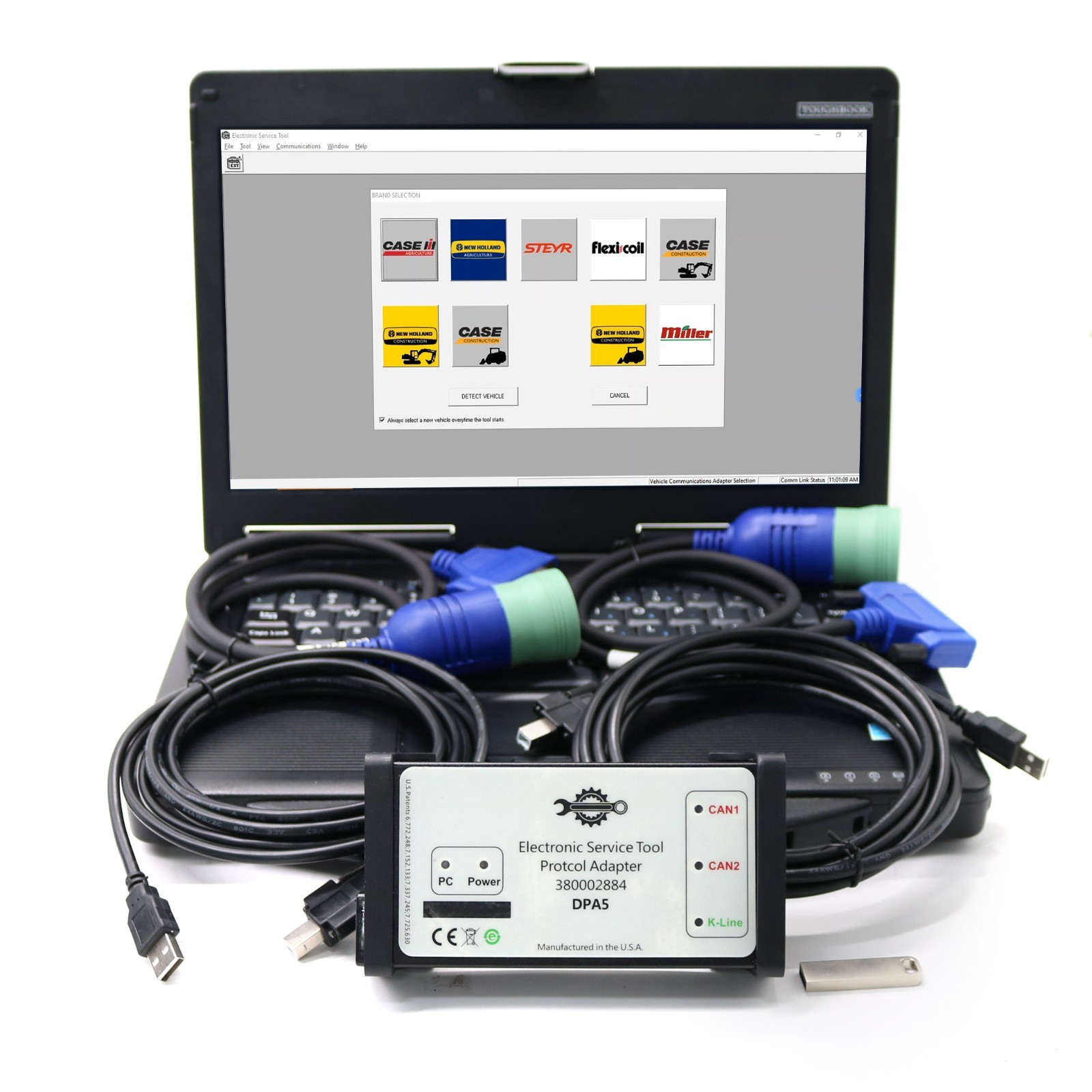 for CNH DPA5 Diagnostic KIT EST 9.11 Adapter New Holland Electronic Service Tool