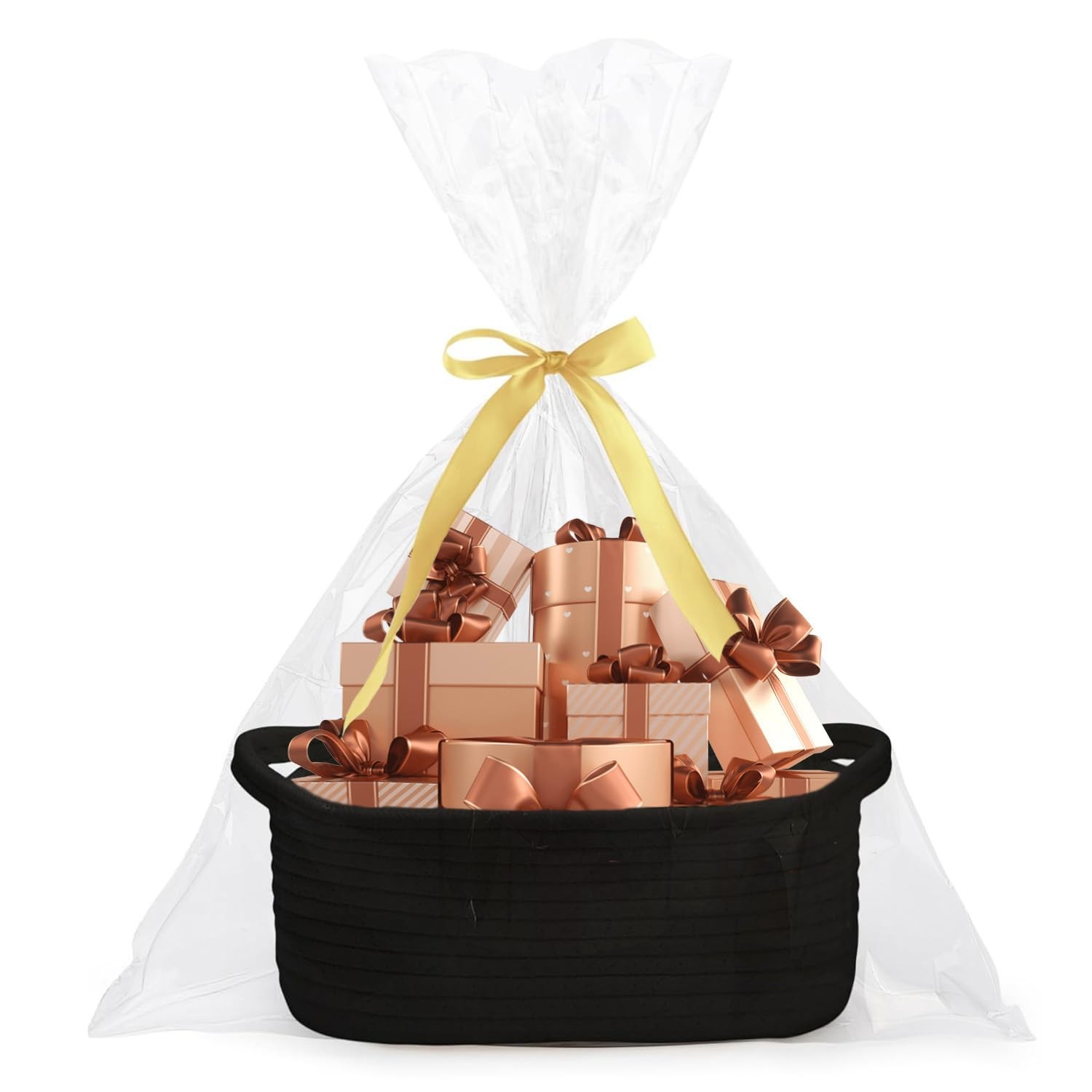 Poschnor Gift Basket Empty, Small Woven Rope Basket, Toy Storage Basket for B...