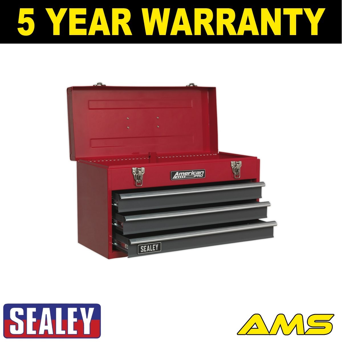 Sealey American PRO� Tool Chest 3 Drawer Red/Grey AP9243BB