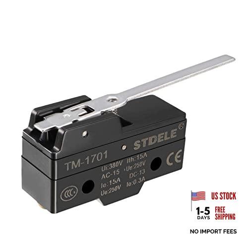 TM-1701 SPDT 1NO 1NC Long Hinge Lever Type Micro Limit Switch Screw Terminals