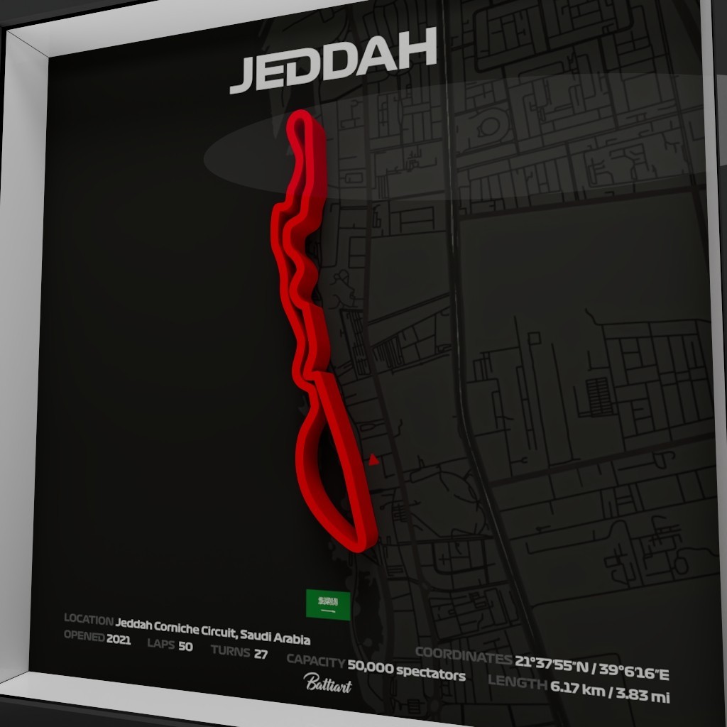 Jeddah Corniche Circuit 3D Shadow Box