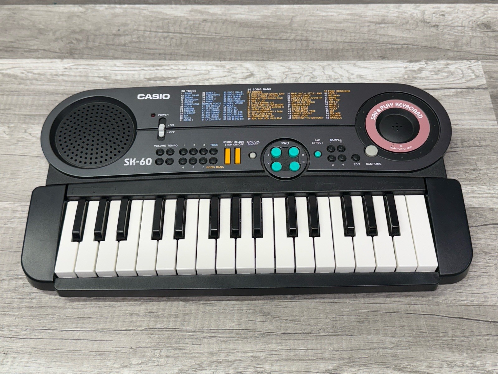 Casio SK-60 Vintage 1990 Mini Sampling Keyboard TESTED WORKING No Adapter (#1)