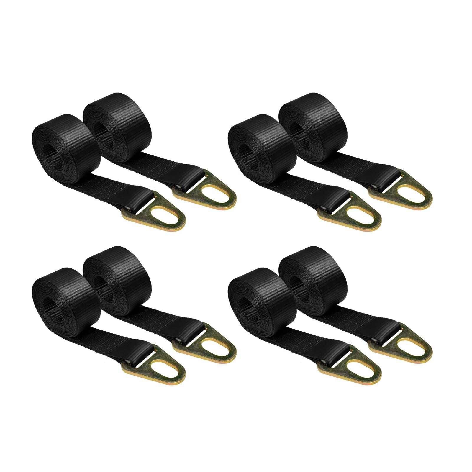 USA 8 Pack 2" x 10' Chevron Wheel Lift Lasso Strap w/ Keyhole For Auto Tie Down