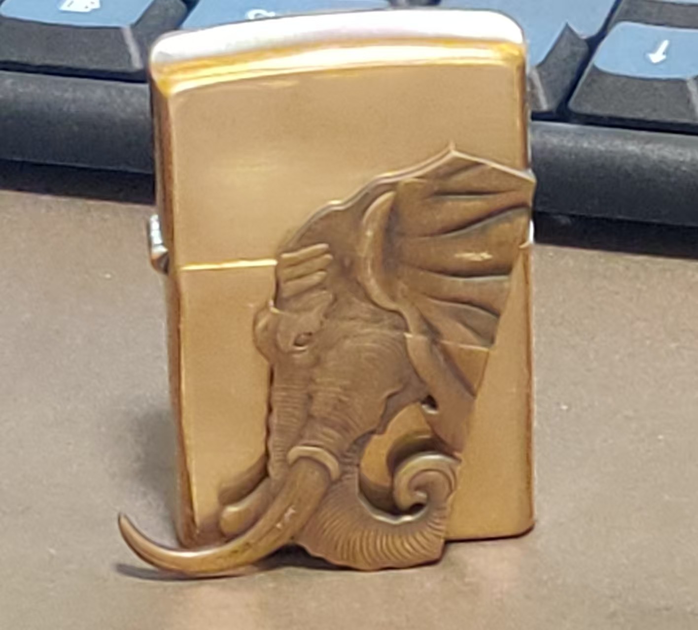 1 piece Brass Elephant statue sticker Lighter DIY Accessory