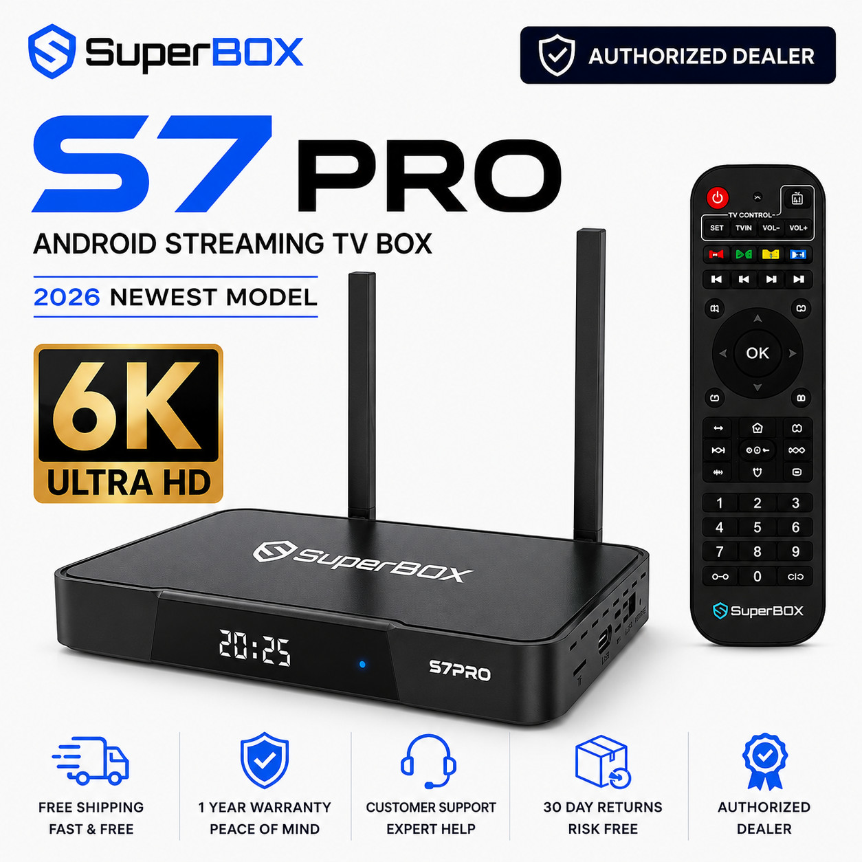 SuperBox S7 Pro TV Box AUTHORIZED DEALER FREE SAME DAY SHIPPING  24 7 SUPPORT