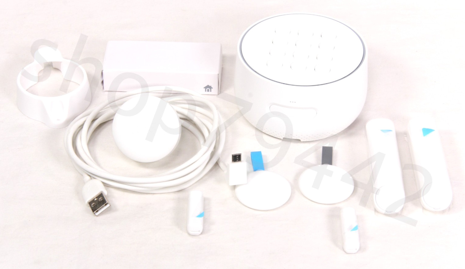 GOOGLE NEST Guard Alarm System & 2 Key Fobs A0017 AC Adapter Complete No Box