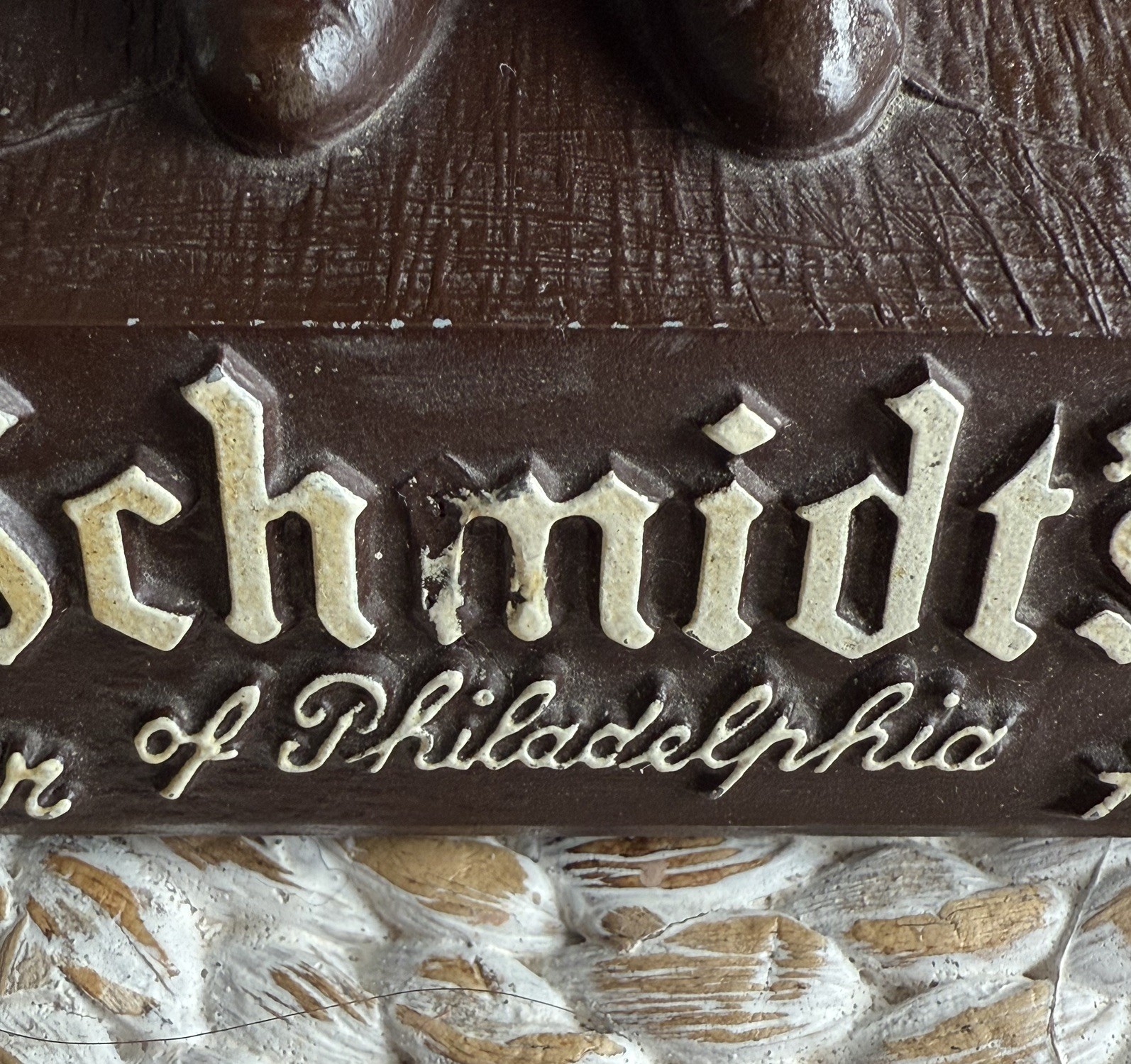 Vintage Schmidts Beer Metal Swizzle Stick Holder & Beer Foam Scraper