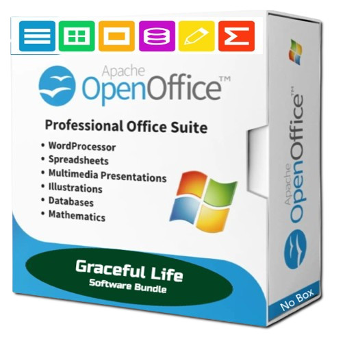 Open Office Software Suite for Windows DVD Word Processing Home Student Business