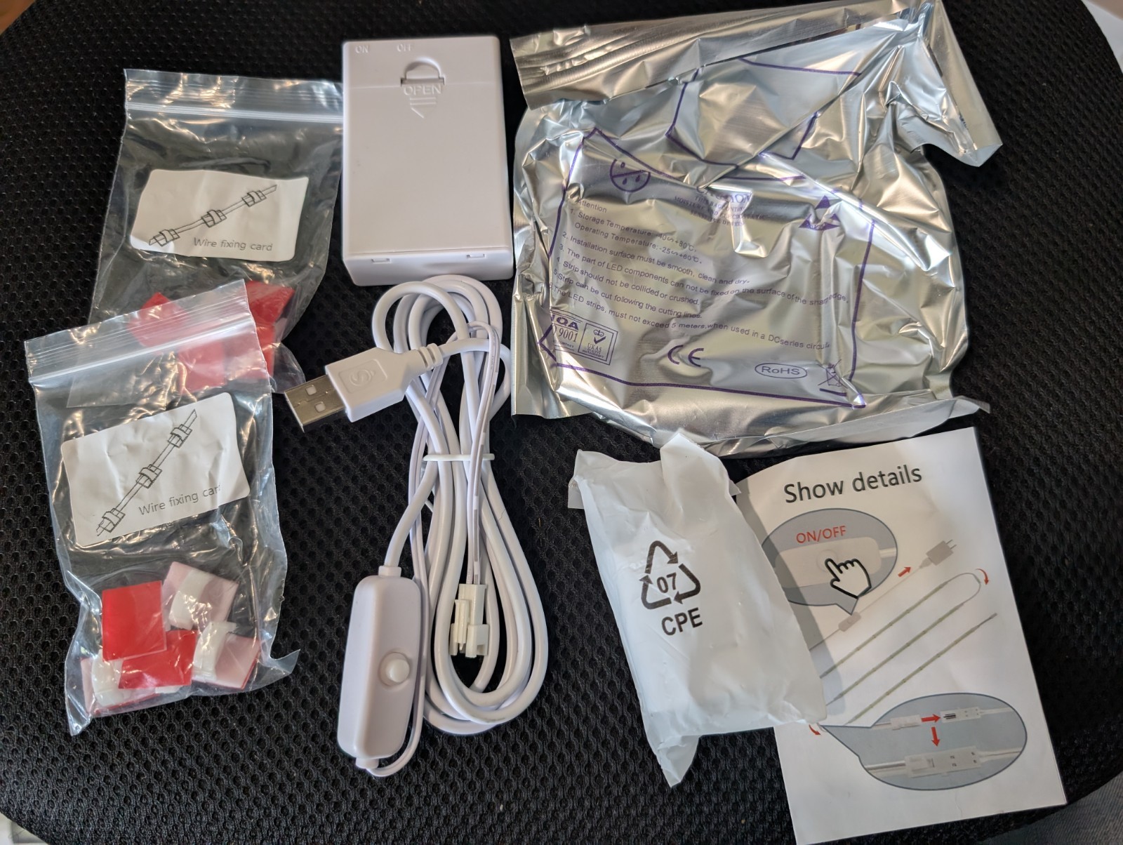 NEW Led Safe or Under Cabinet Lighting Kit 5000K  White. Battery or Plug 24.6ft