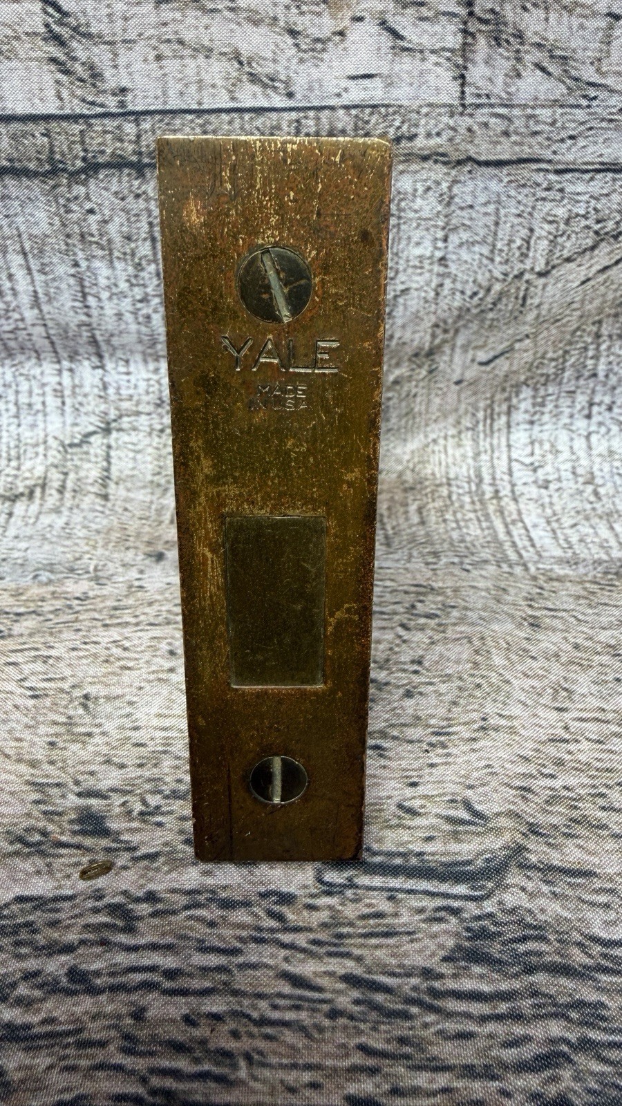 Vintage Yale Mortise Dead Bolt With Brass Faceplate
