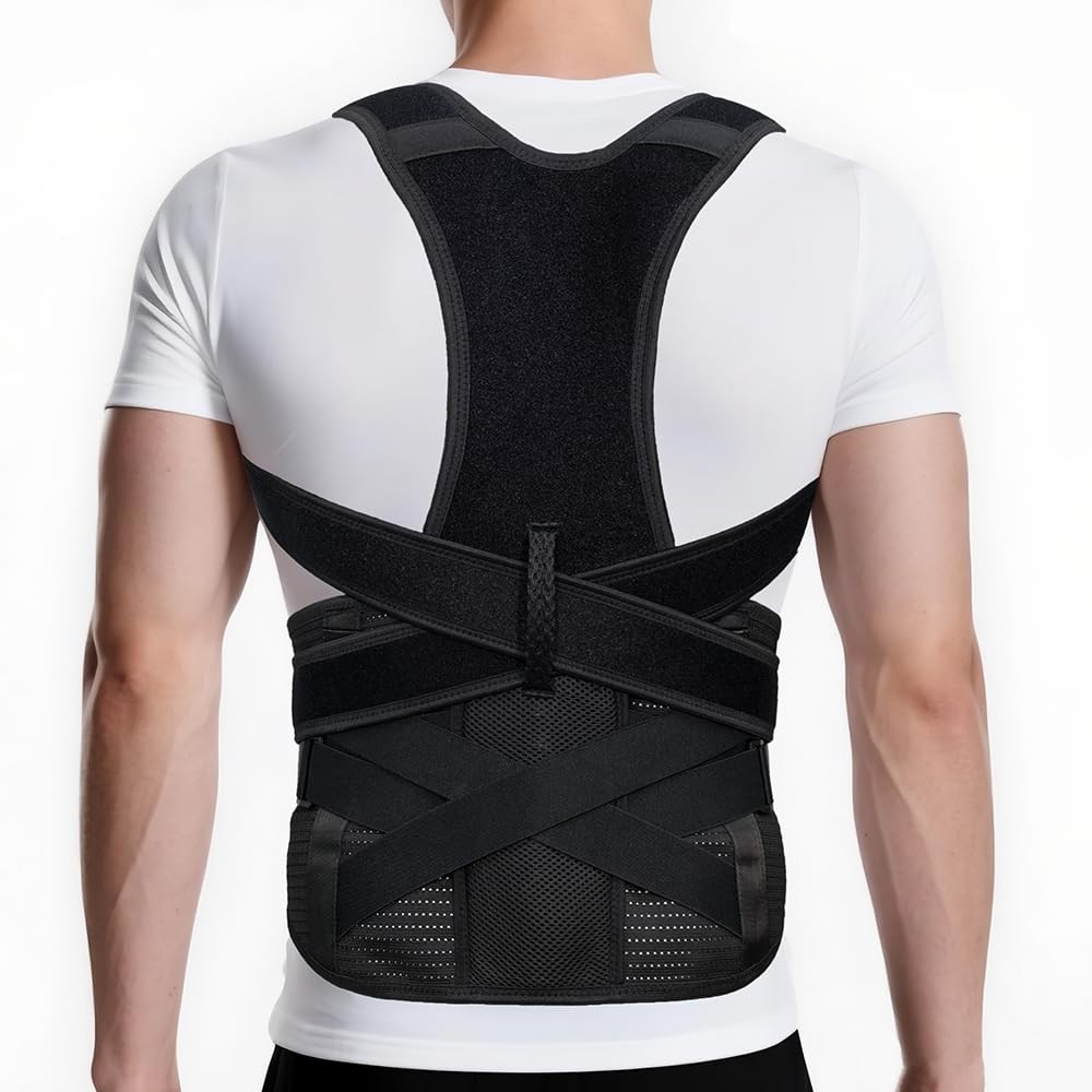 Upgraded Back Brace Posture Corrector for and Men - Adjustable Back Brace wit...