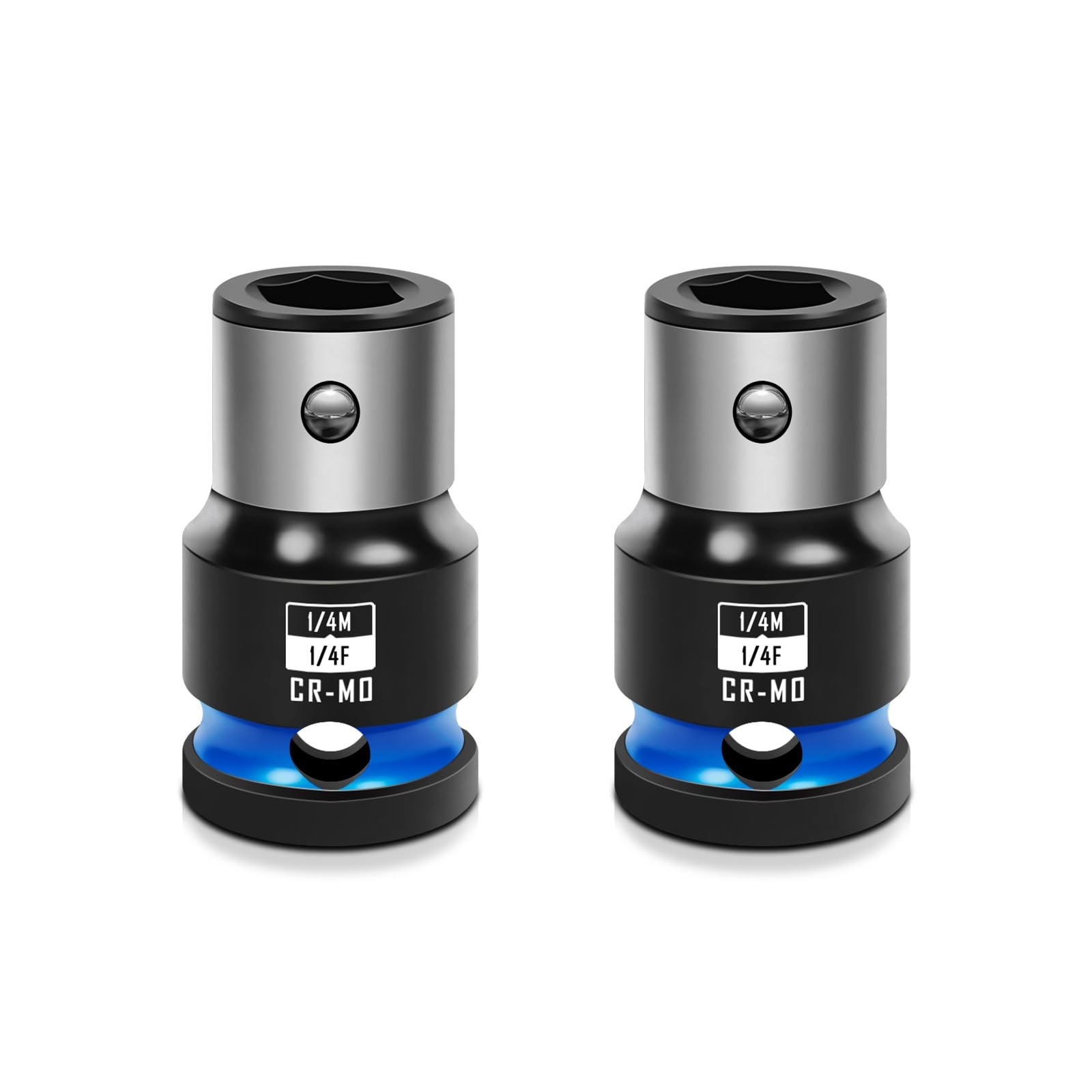 2PCS Impact Bit Holders 1/4 Inch Square Drive to 1/4 Inch Hex Socket Adapter for