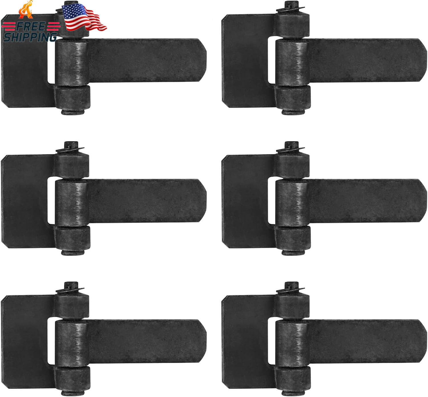 Heneng 6 Pcs Weld on Trailer Hinges, 6-1/8" X 3-3/8", Heavy Duty Strap Style Lon